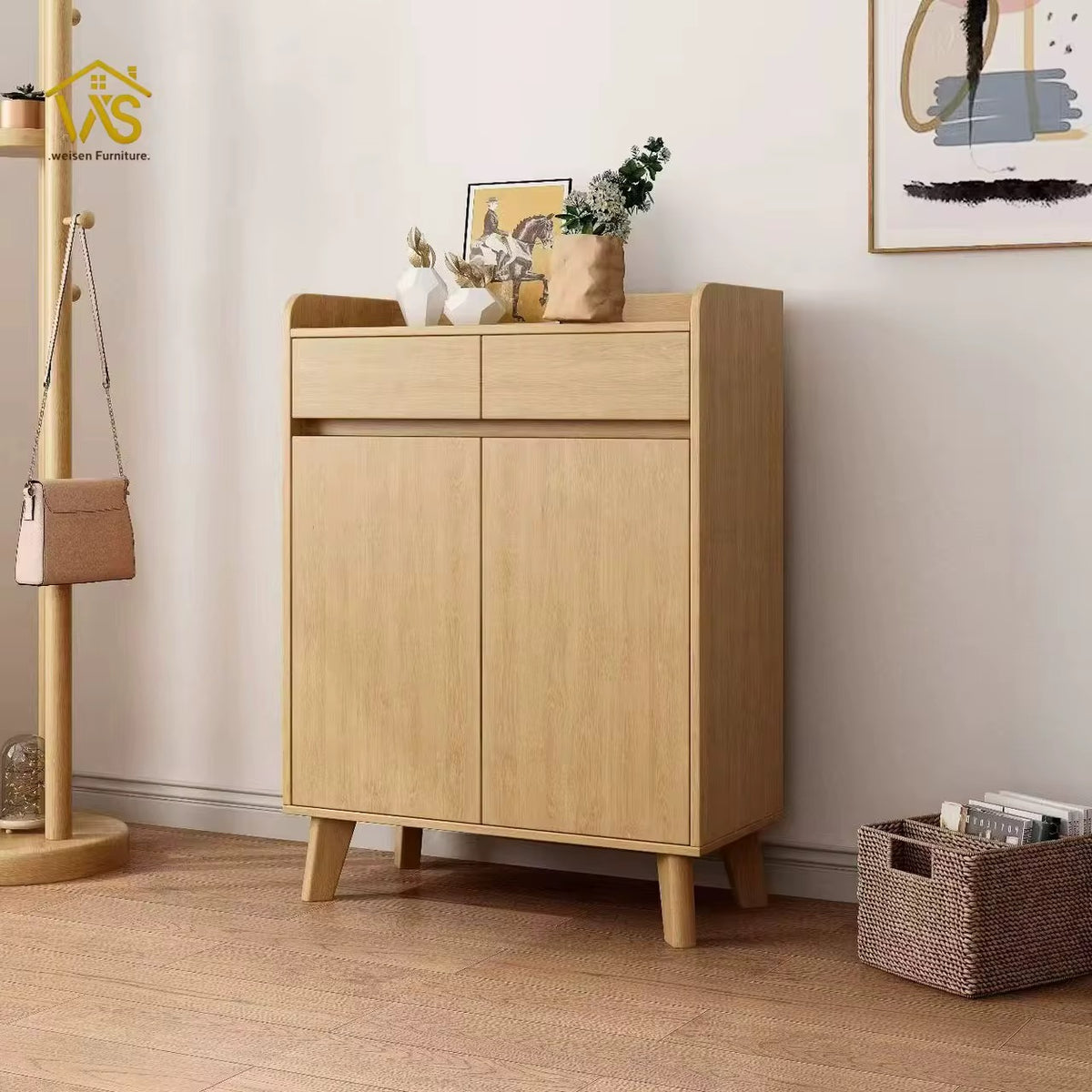 Modern shoe cabinet with elegant design 80cm