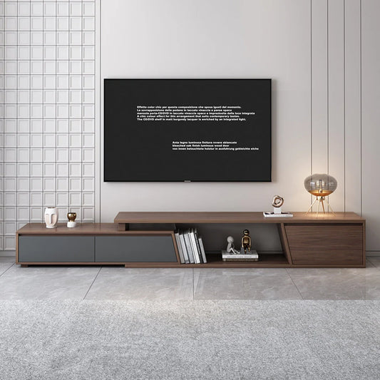 وحدة تلفزيون مودرن MDF – تصميم هندسي أنيق