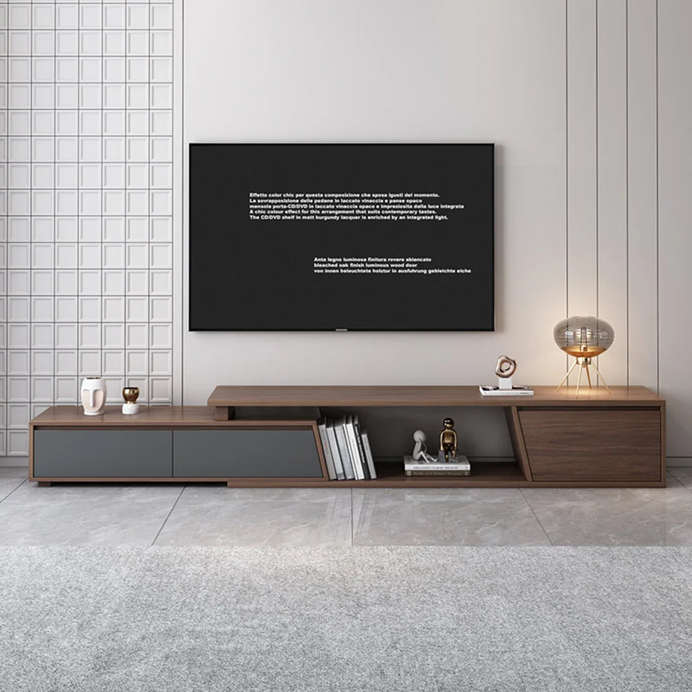 وحدة تلفزيون مودرن MDF – تصميم هندسي أنيق