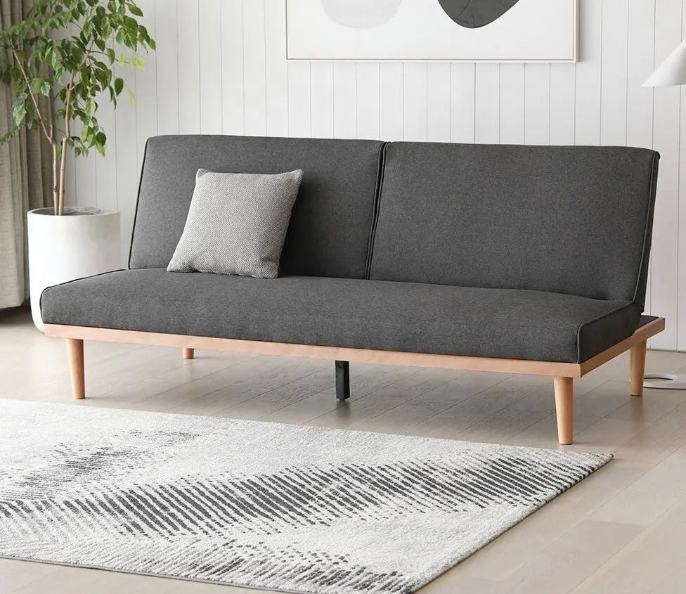 woodco sofa bed- كنبة سرير مودرن من الخشب الزان الاحمر الطبيعي – Sofa Bed