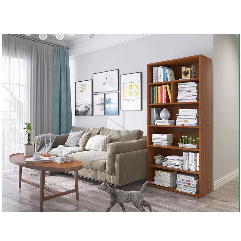 Modern 6-Tier Wooden Bookcase – 80 × 180 × 30 cm – Brown