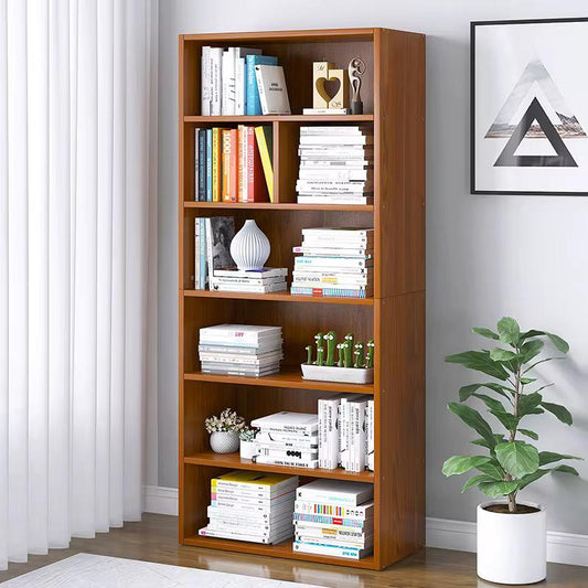 Modern 6-Tier Wooden Bookcase – 80 × 180 × 30 cm – Brown