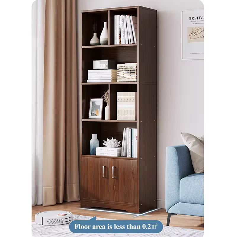 Modern  Wooden Bookcase – Open Storage Bookshelf – Brown