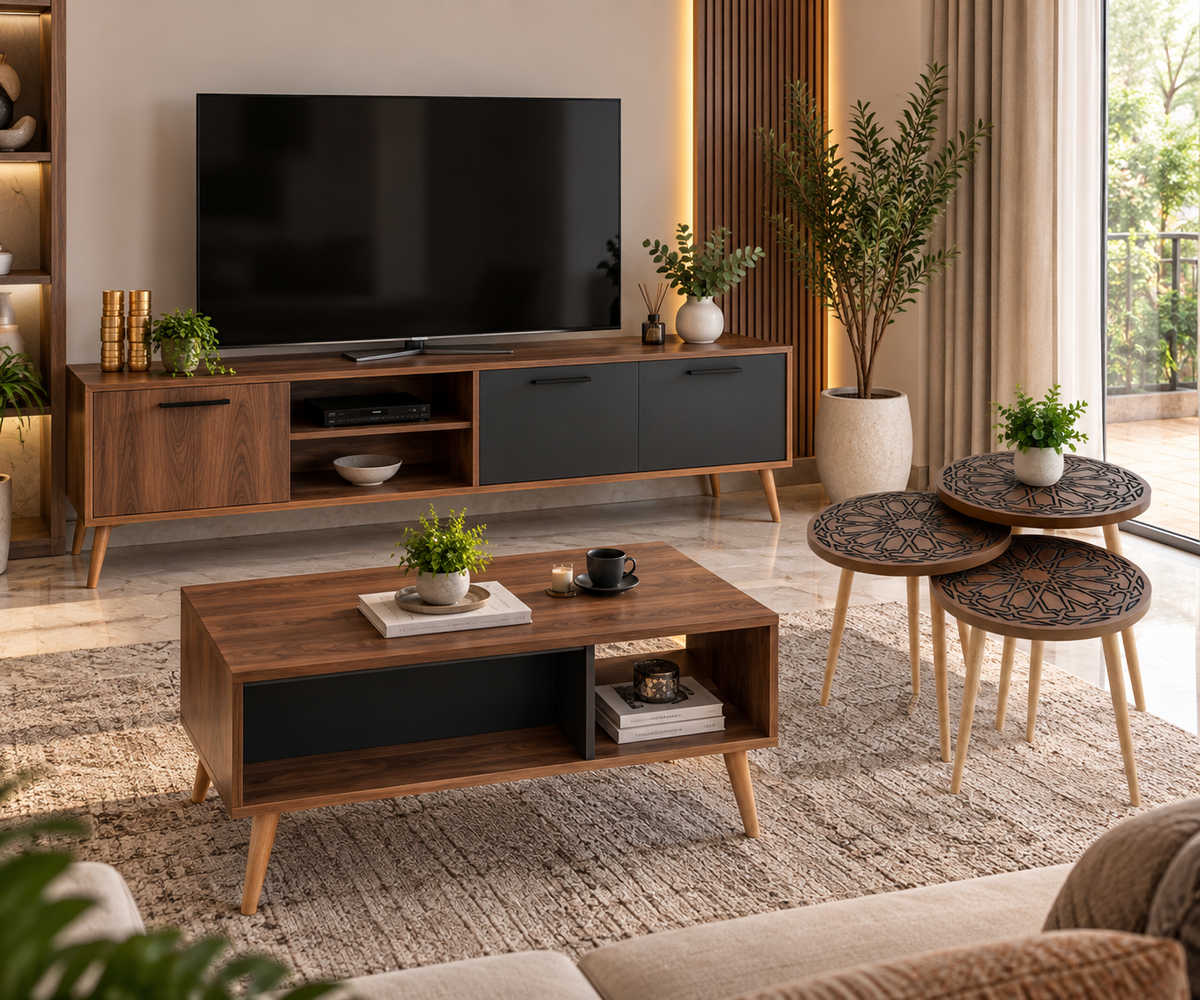 Living Room Bundle – طقم الريسبشن الكامل من WOODCO 🏡✨